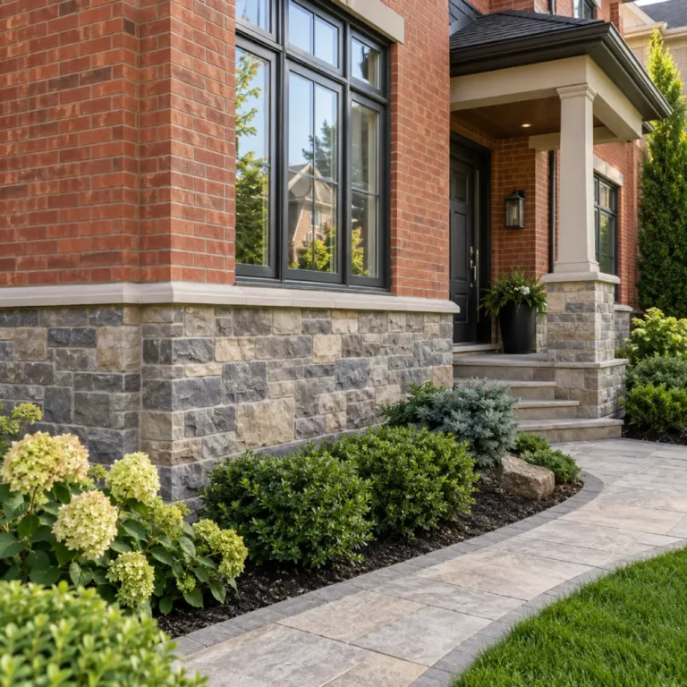 Stone water table Toronto home exterior design